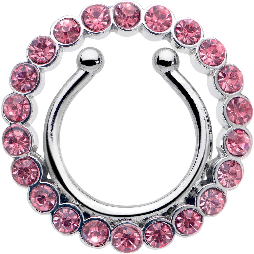 BodyCandy Clip On Fake Nipple Ring Set - Pink, Blue or Clear — back view