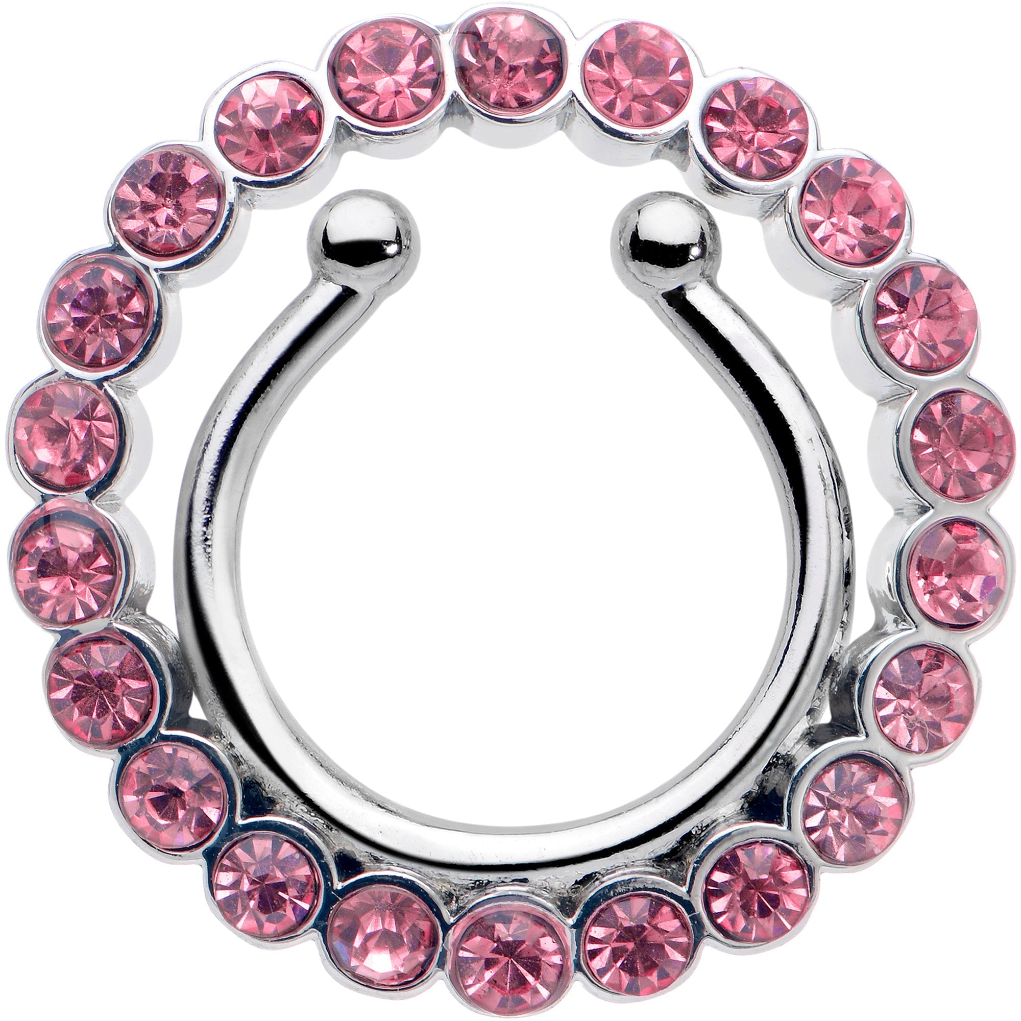 BodyCandy Clip On Fake Nipple Ring Set - Pink, Blue or Clear — back view