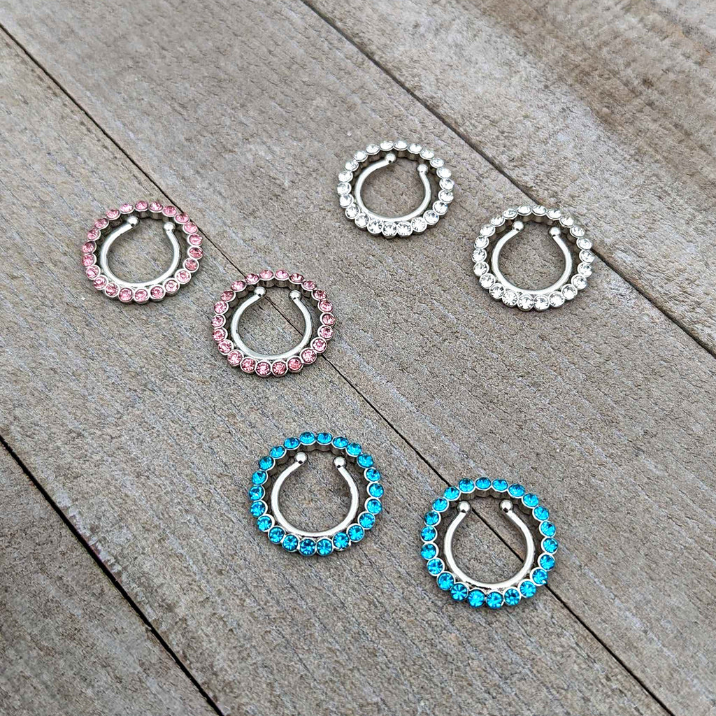 BodyCandy Clip On Fake Nipple Ring Set - Pink, Blue or Clear — packaging