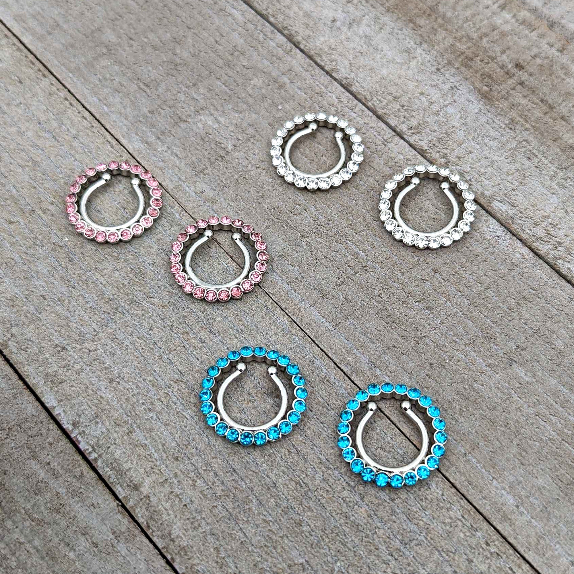 BodyCandy Clip On Fake Nipple Ring Set - Pink, Blue or Clear — packaging