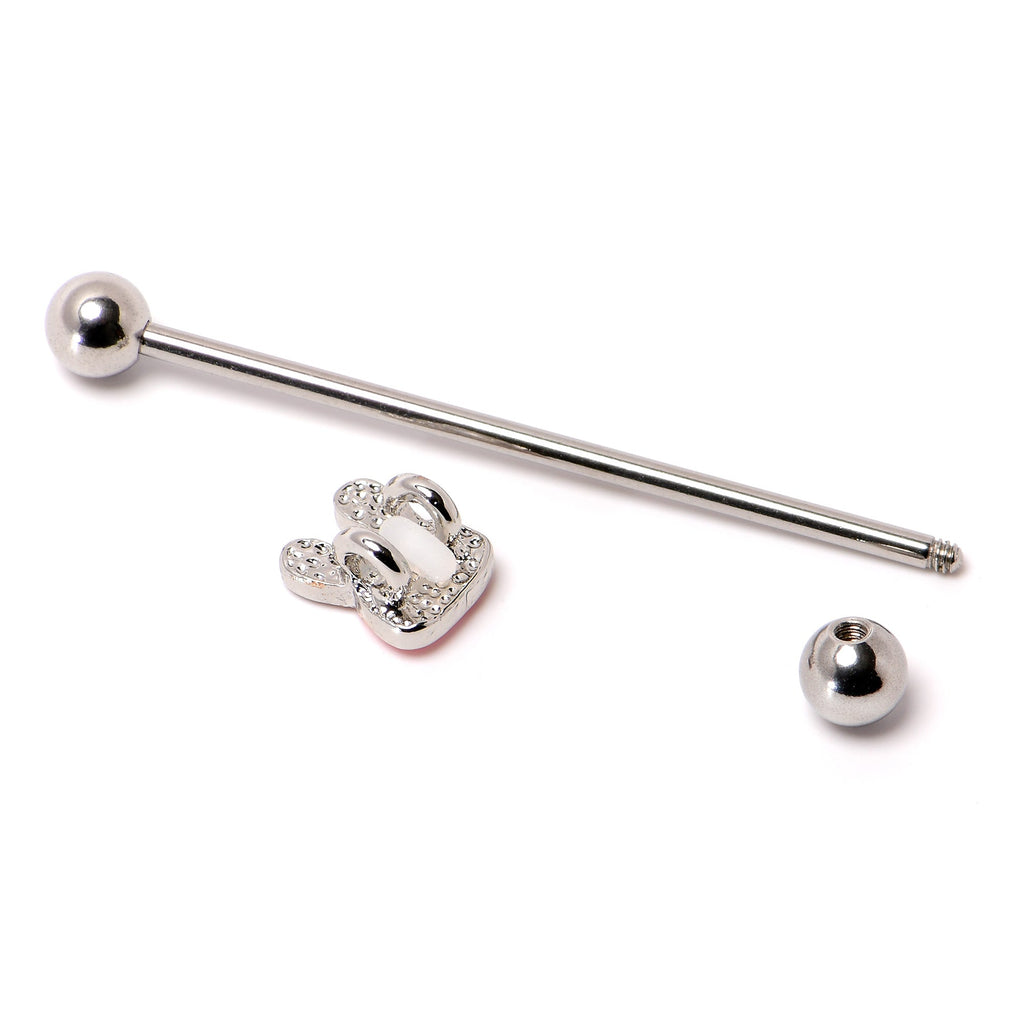 BodyCandy 14G Kawaii Cutie Easter Bunny Industrial Barbell 38mm — alternative angle