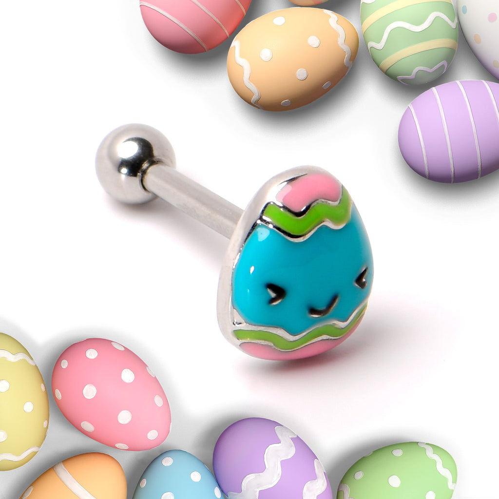 BodyCandy 16G 5/16 Celebration Easter Egg Cartilage Tragus Earring — back view