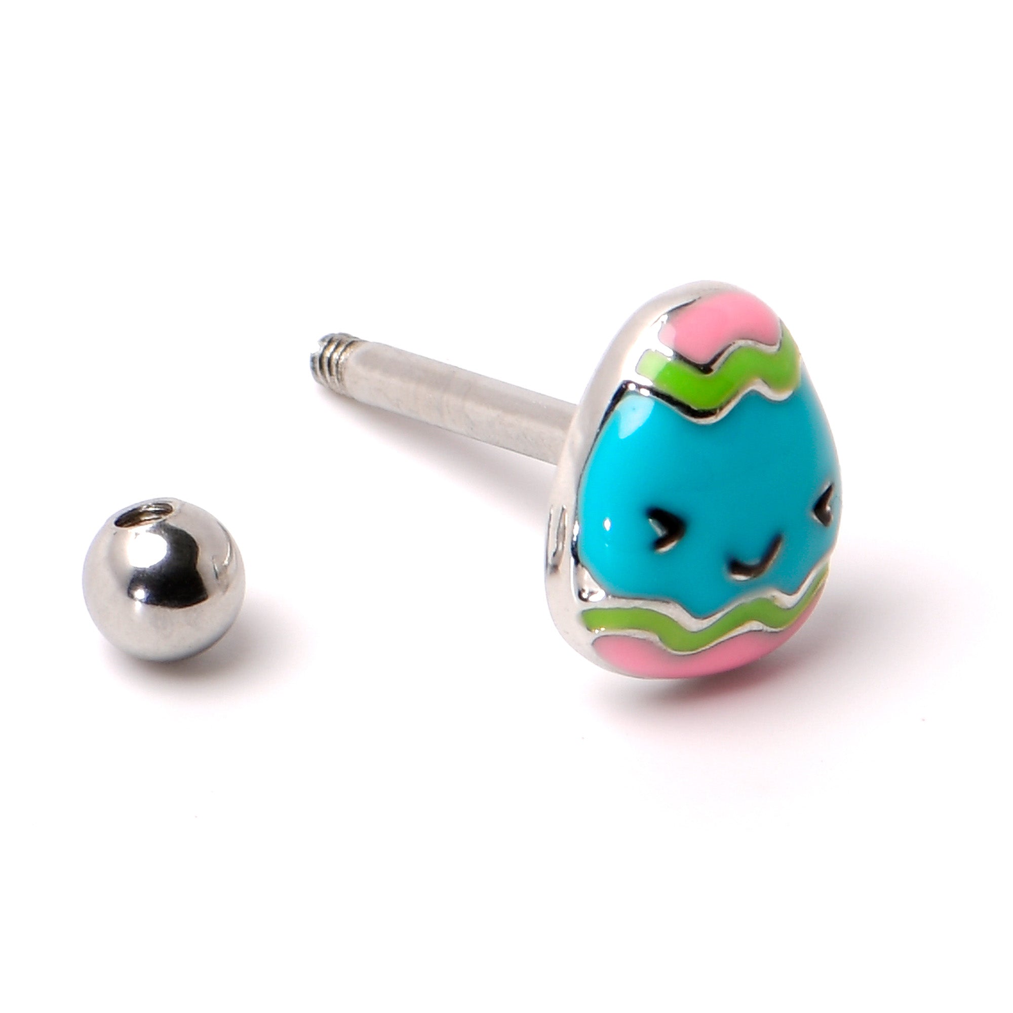 BodyCandy 16G 5/16 Celebration Easter Egg Cartilage Tragus Earring — alternative angle
