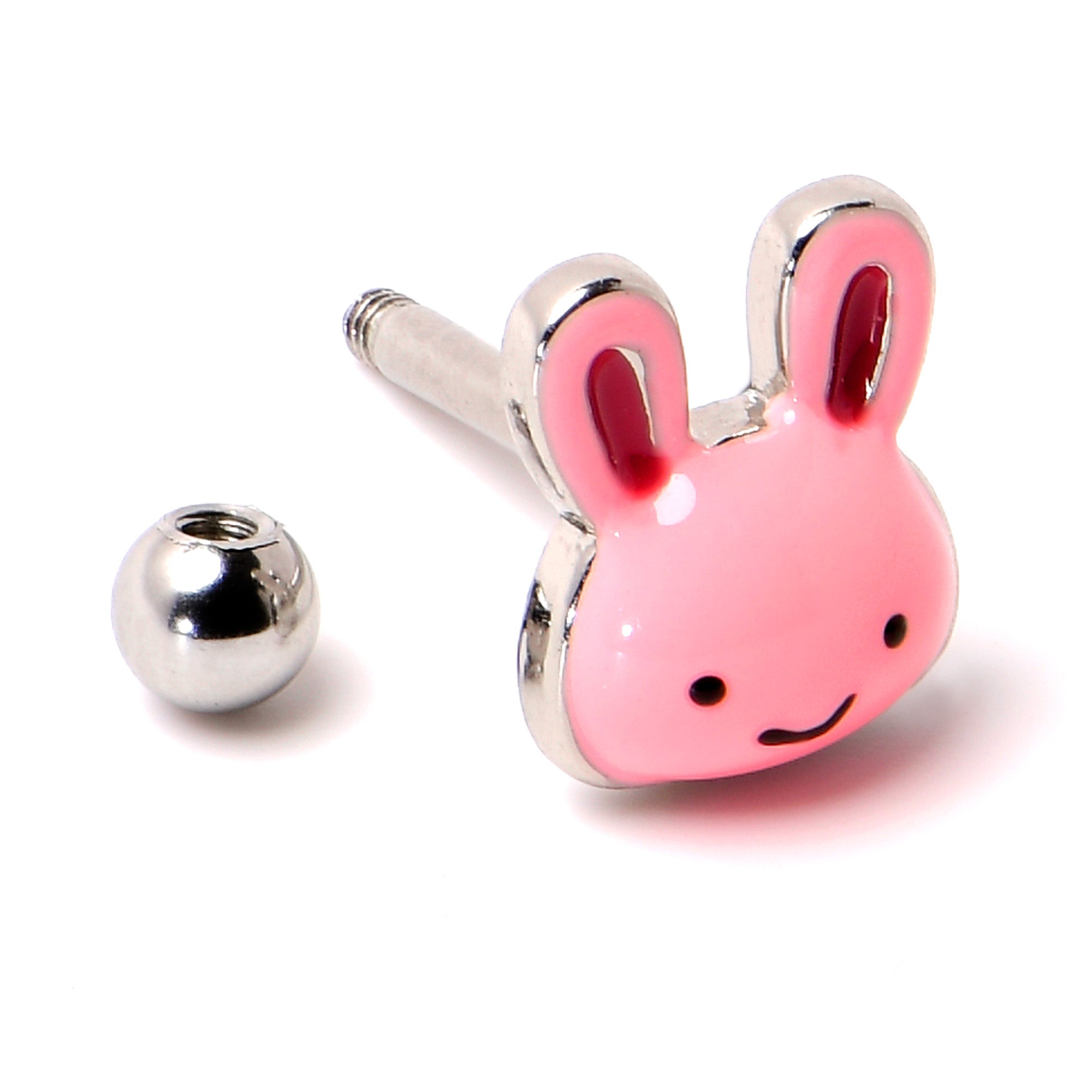 BodyCandy 16G 5/16 Kawaii Cutie Easter Bunny Cartilage Tragus Earring — alternative angle