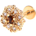 BodyCandy 16G 1/4 Yellow Gem Gold Tone Luxe Heart Labret — main product shot