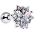 BodyCandy 16G 1/4 Aurora CZ Gem Snowflake Style Cartilage Tragus Earring — main product shot