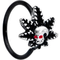 BodyCandy 20G 5/16 Red Gem Black Pot Leaf Skull Nose Hoop — main product shot