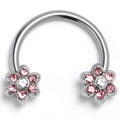 BodyCandy 16G 3/8 Pink Radiant Blossom Flower Horseshoe Circular Barbell — main product shot
