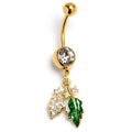 BodyCandy Clear Gem Gold Tone Natures Glamour Dangle Belly Ring — main product shot