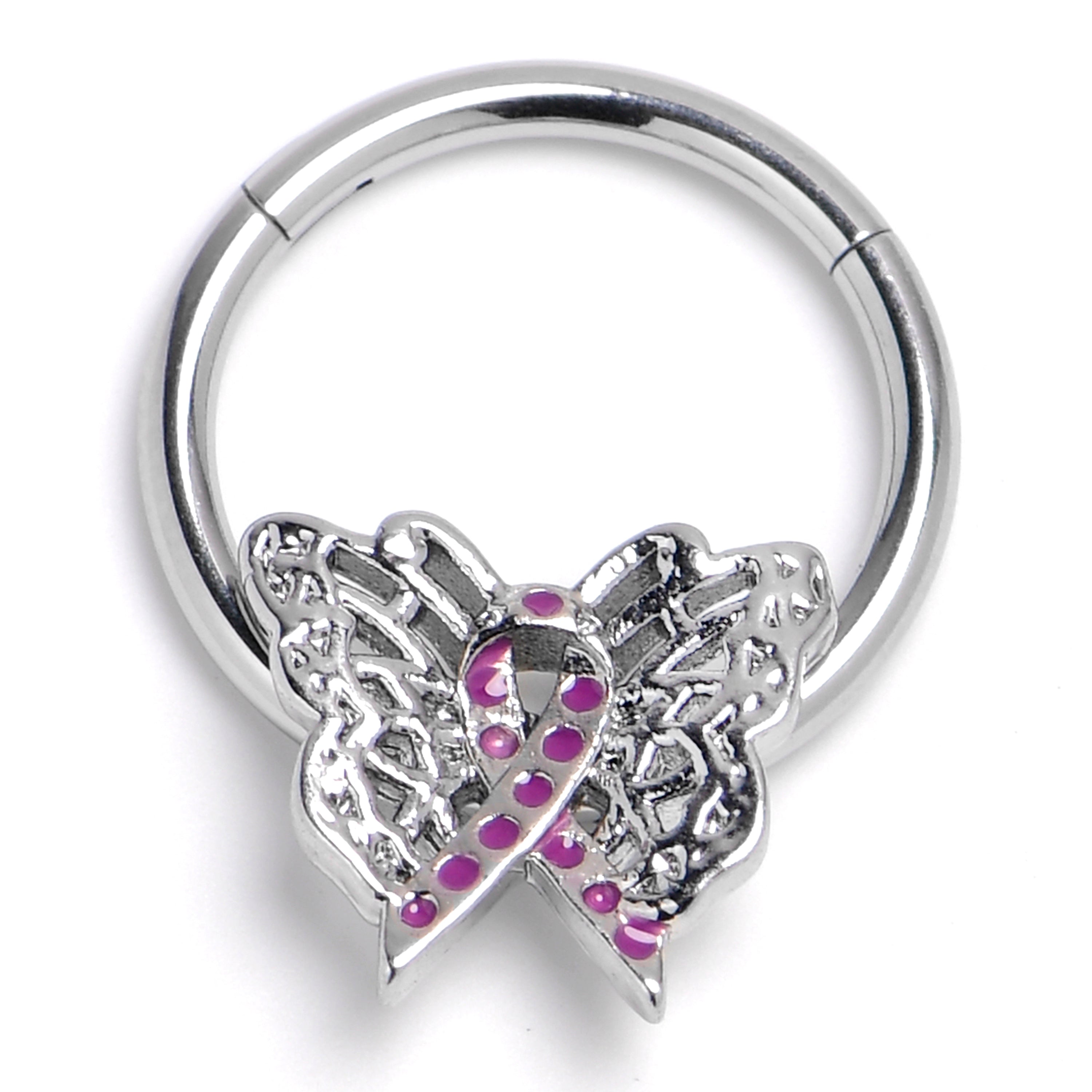 BodyCandy 16G 3/8 Butterfly Beauty In Flight Hinged Segment Ring — main product shot