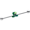 BodyCandy 14G Glitter Top Hat Shamrock St Patricks Industrial Barbell 38mm — main product shot
