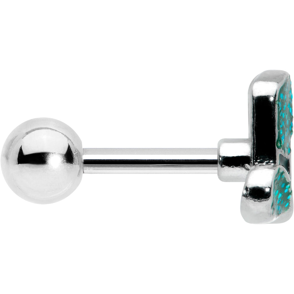 BodyCandy 16G 1/4 Glitter Top Hat Shamrock Cartilage Tragus Earring — lifestyle context