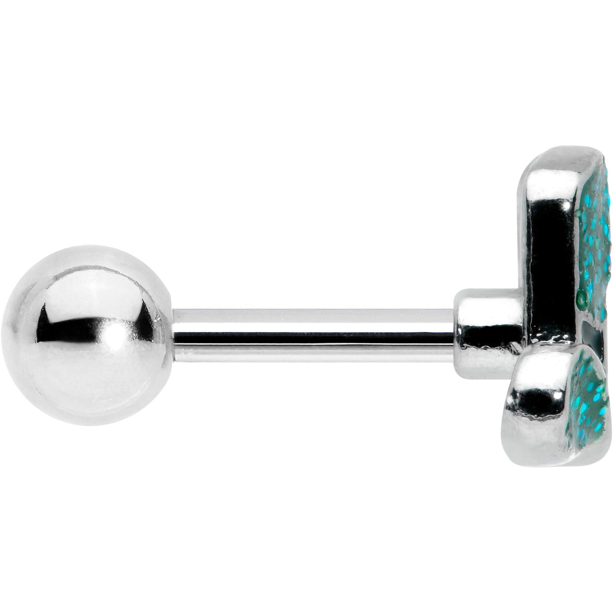 BodyCandy 16G 1/4 Glitter Top Hat Shamrock Cartilage Tragus Earring — lifestyle context