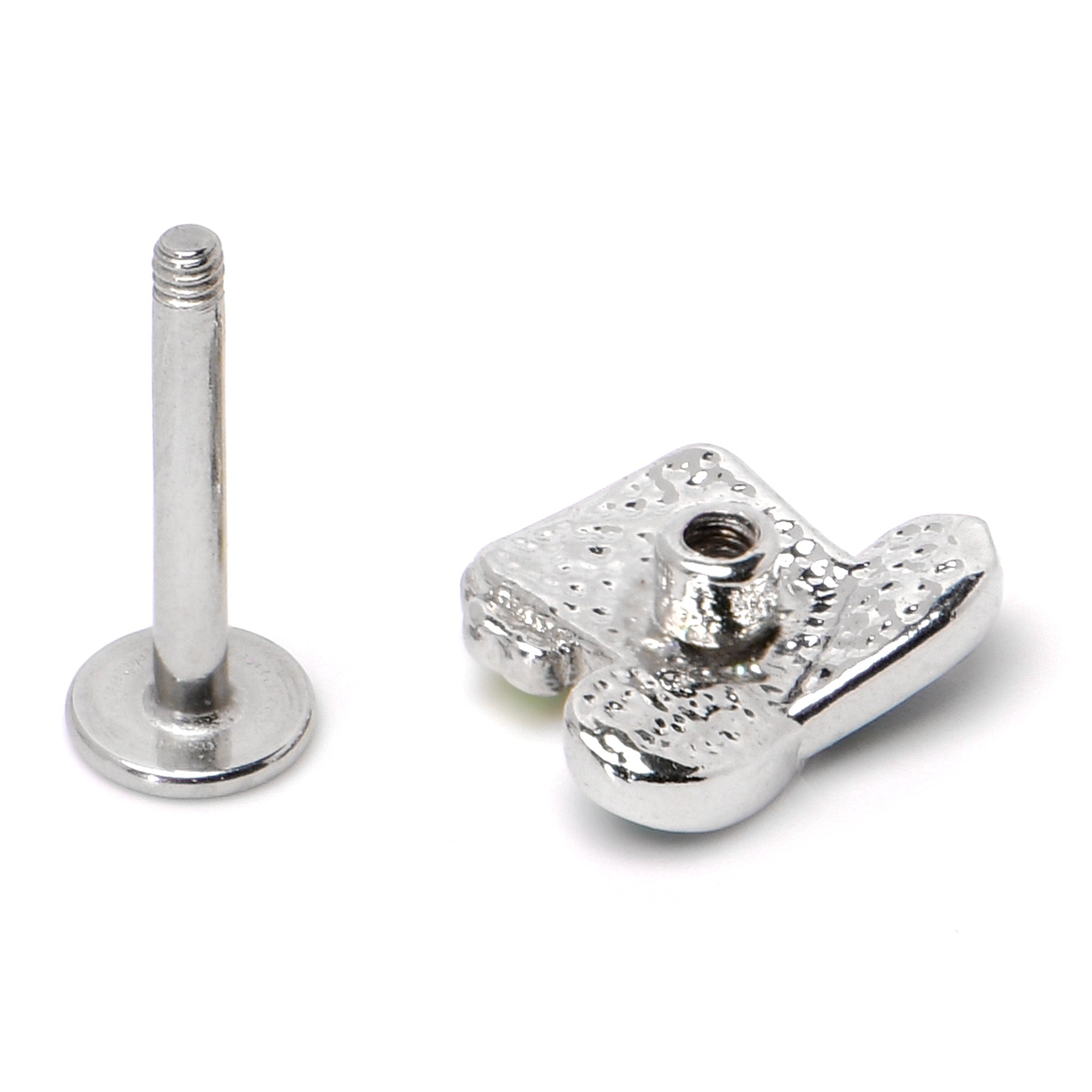 BodyCandy 16G 5/16 Glitter Top Hat Shamrock St Patricks Labret Monroe Tragus — alternative angle