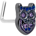 BodyCandy 20G 7mm Purple Gem Opulent Owl L Shape Nose Ring — main product shot