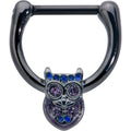 BodyCandy 16G 5/16 Purple Blue Gem Black Opulent Owl Cartilage Clicker — main product shot