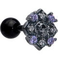 BodyCandy 16G 1/4 Purple Gem Black Skull Circle Cartilage Tragus Earring — main product shot