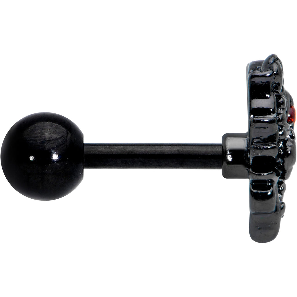 BodyCandy 16G 1/4 Clear Red CZ Gem Black Floral Heart Cartilage Earring — lifestyle context
