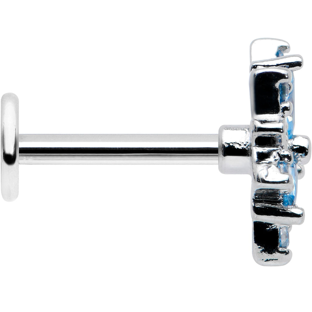BodyCandy 16G 5/16 Blue CZ Gem Snowflake Blues Labret Monroe Tragus — lifestyle context