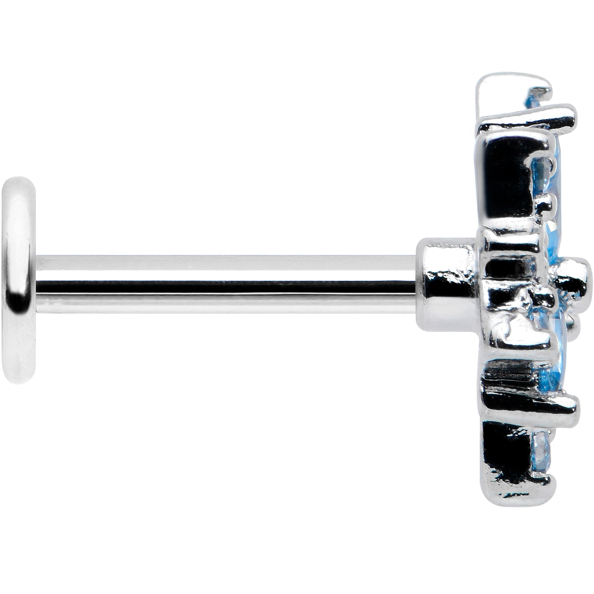 BodyCandy 16G 5/16 Blue CZ Gem Snowflake Blues Labret Monroe Tragus — lifestyle context