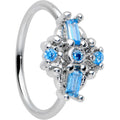 BodyCandy 20G 5/16 Blue Gem Opulent Cross Nose Hoop — main product shot