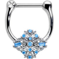 BodyCandy 16G 5/16 Blue Gem Opulent Cross Cartilage Clicker — main product shot