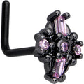 BodyCandy 20G 7mm Pink Gem Black Opulent Cross L Shape Nose Ring — main product shot