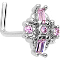 BodyCandy 20G 7mm Pink Gem Opulent Cross L Shape Nose Ring — main product shot
