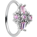 BodyCandy 20G 5/16 Pink Gem Opulent Cross Nose Hoop — main product shot