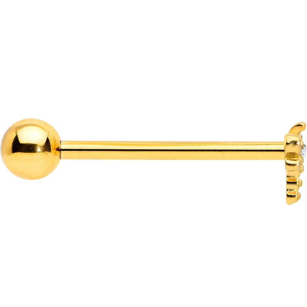BodyCandy Clear Gem Gold Tone Flying Dragonfly Barbell Tongue Ring — lifestyle context