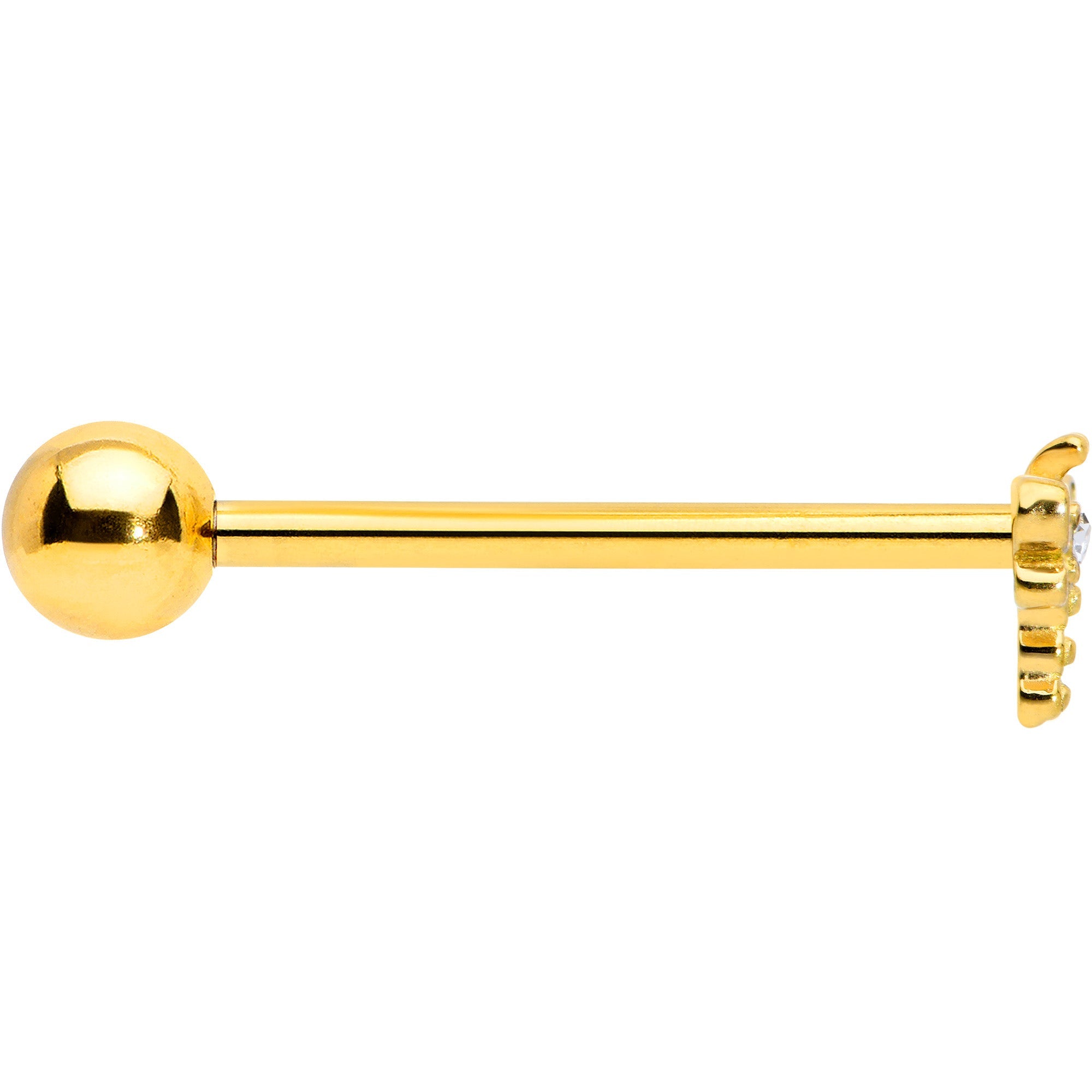 BodyCandy Clear Gem Gold Tone Flying Dragonfly Barbell Tongue Ring — lifestyle context