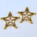 BodyCandy Gold Tone Star Bolt Style Clip on Non Pierced Nipple Ring Set — main product shot