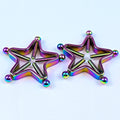 BodyCandy Rainbow Star Bolt Style Clip on Non Pierced Nipple Ring Set — main product shot