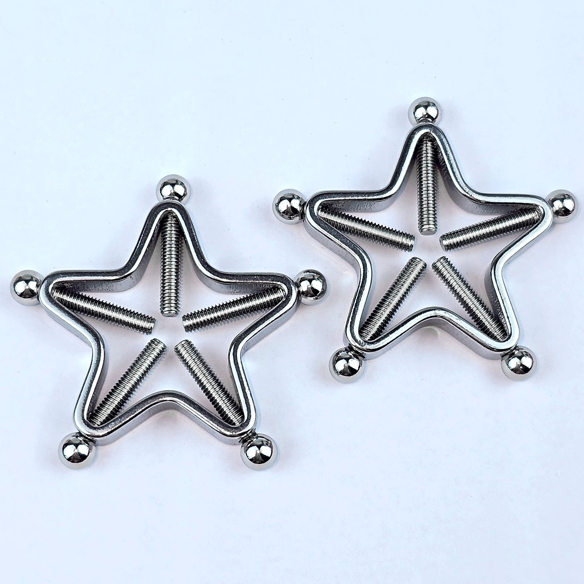 BodyCandy Star Bolt Style Clip on Non Pierced Nipple Ring Set — main product shot