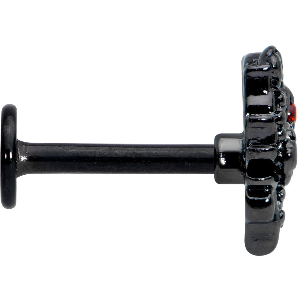 BodyCandy 16G 5/16 Red Clear CZ Gem Black Floral Heart Labret Monroe Tragus — lifestyle context