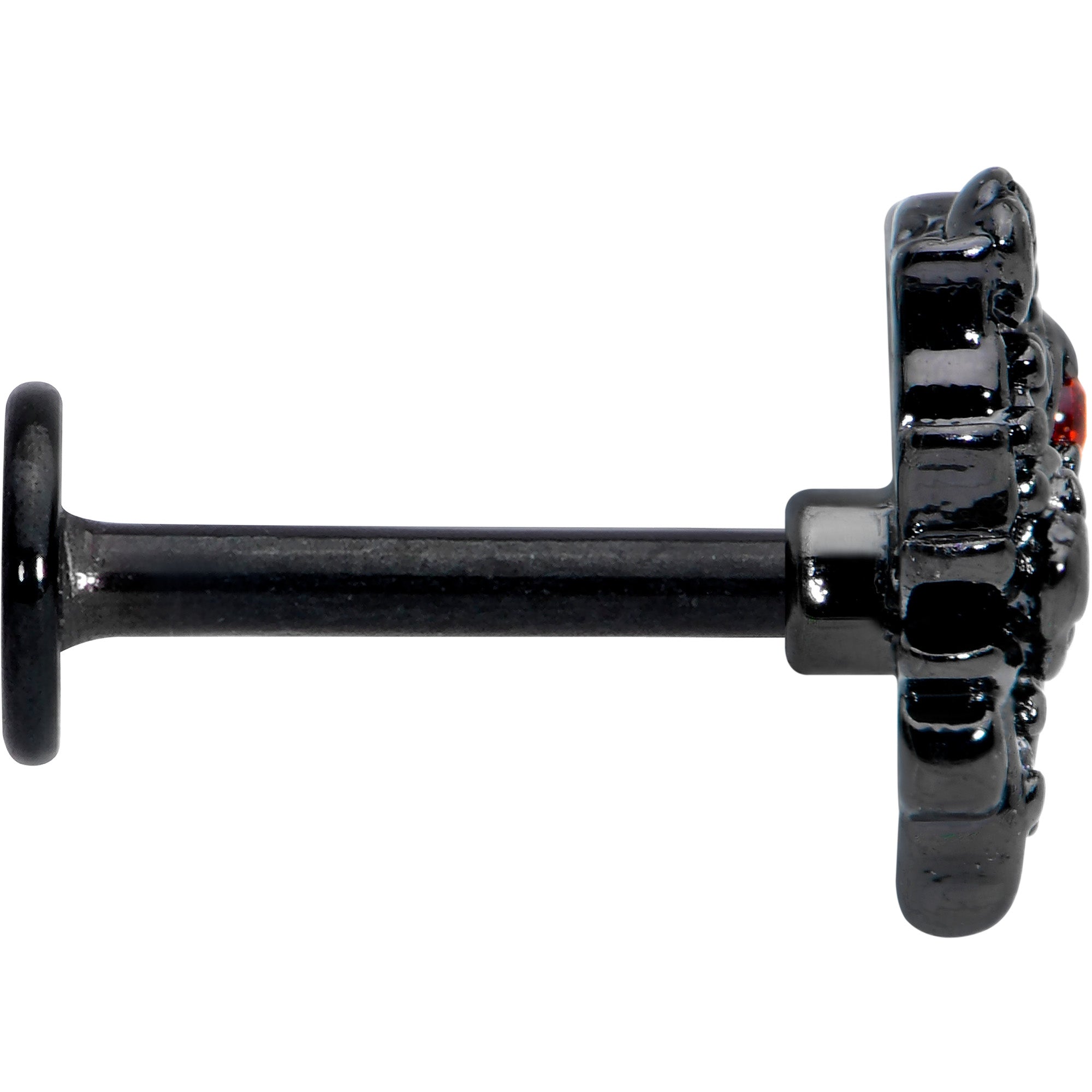 BodyCandy 16G 5/16 Red Clear CZ Gem Black Floral Heart Labret Monroe Tragus — lifestyle context