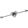 BodyCandy 14G Clear CZ Gem Heart of Spider Industrial Barbell 38mm — main product shot