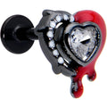 BodyCandy 16G 5/16 Clear Gem Black Bleeding Heart Labret Monroe Tragus — main product shot
