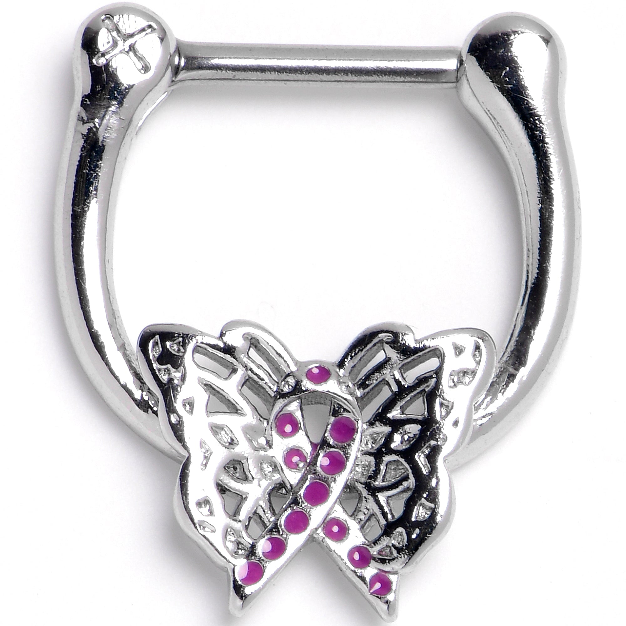 BodyCandy 16G 5/16 Purplish Beauty in Flight Butterfly Cartilage Clicker — main product shot
