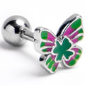 BodyCandy 16G 1/4 Striped Vibrant Grace Butterfly Cartilage Tragus Earring — main product shot