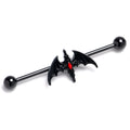 BodyCandy 14G Black Soaring Bat Industrial Barbell 38mm — main product shot