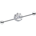 BodyCandy 14G Clear CZ Gem Heart Web Moon Industrial Barbell 38mm — main product shot
