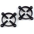 BodyCandy Black Bolt Style Clip on Non Pierced Nipple Ring Set — main product shot