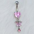 BodyCandy Pink Gem Butterfly Have A Heart Dangle Belly Ring — main product shot
