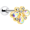 BodyCandy 16G 1/4 Aurora Gem Golden Crown Deluxe Cartilage Tragus Earring — main product shot