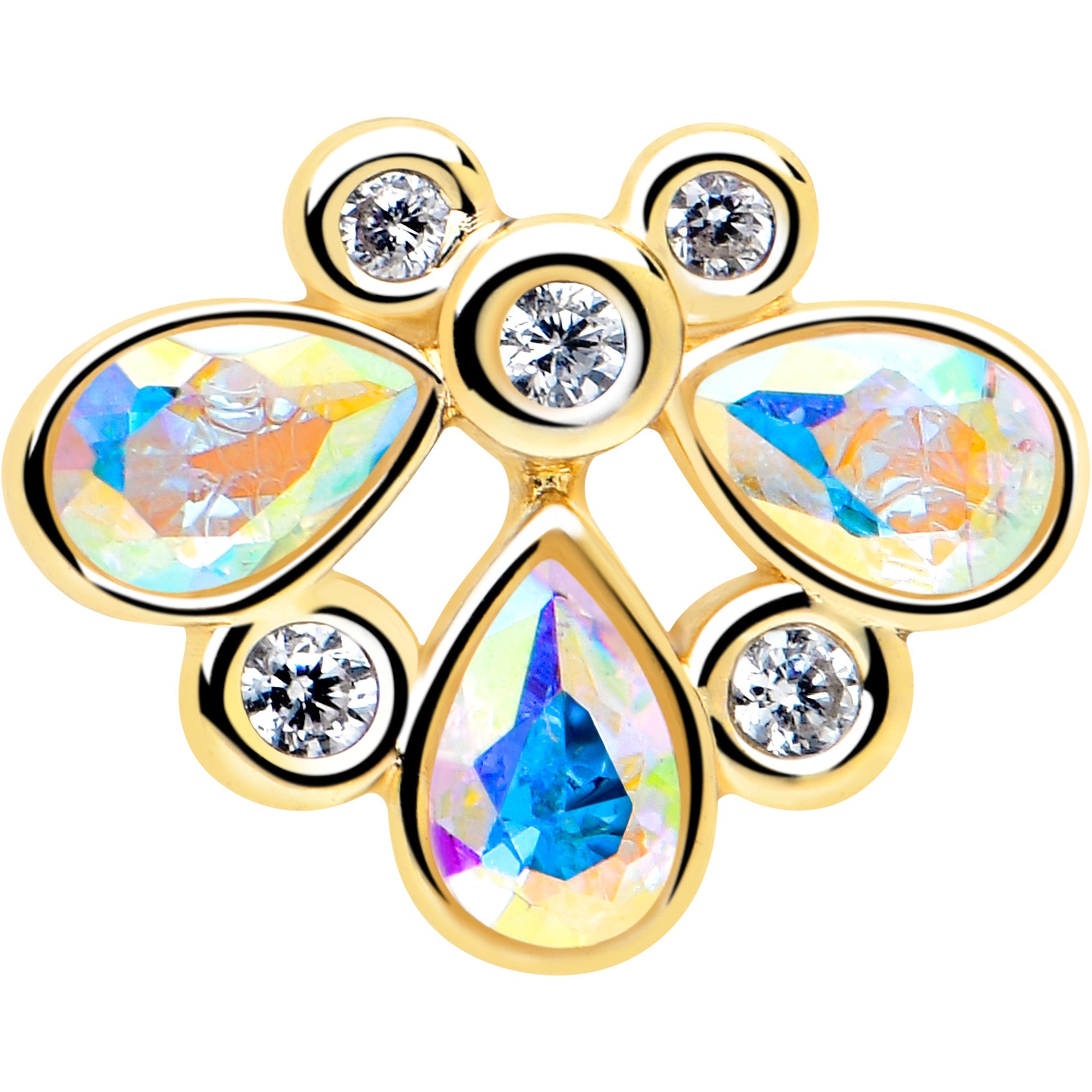 BodyCandy 16G 1/4 Aurora Gem Golden Crown Deluxe Cartilage Tragus Earring — lifestyle context