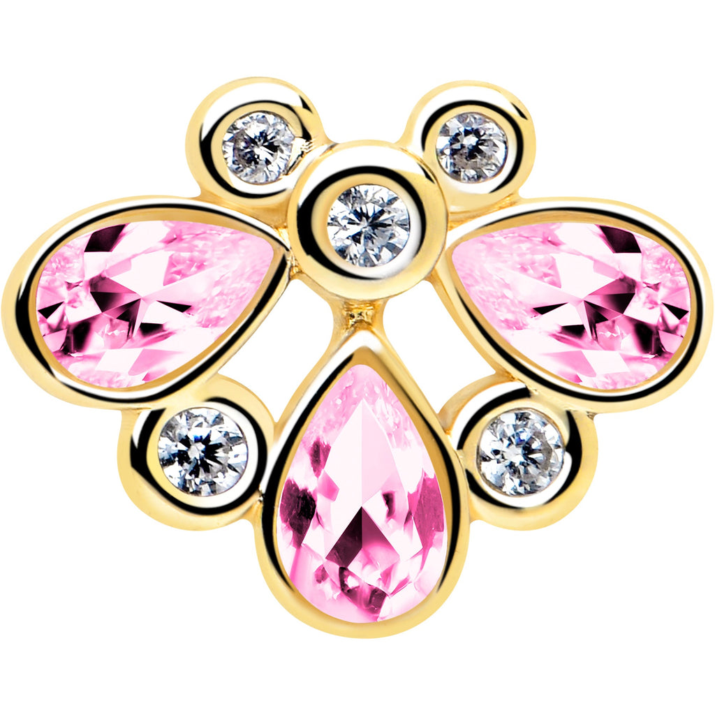 BodyCandy 16G 1/4 Pink Gem Golden Crown Deluxe Cartilage Tragus Earring — lifestyle context