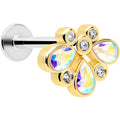 BodyCandy 16G 1/4 Aurora Gem Golden Crown Deluxe Labret — main product shot
