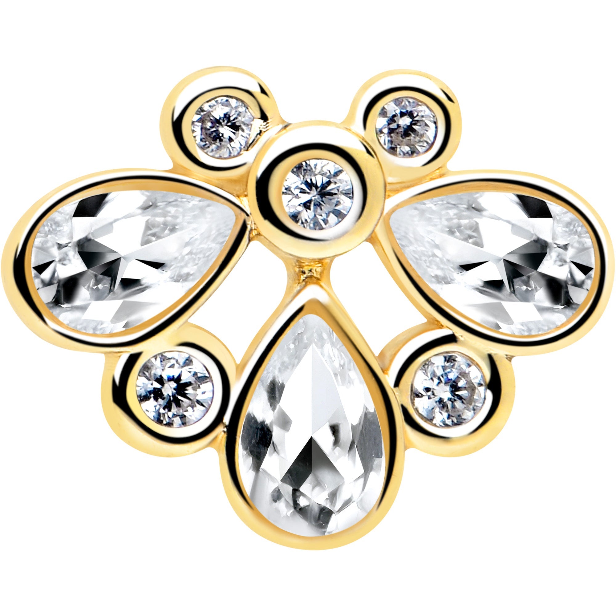 BodyCandy 20G 1/4 Clear Gem Golden Crown Deluxe Nose Bone — lifestyle context