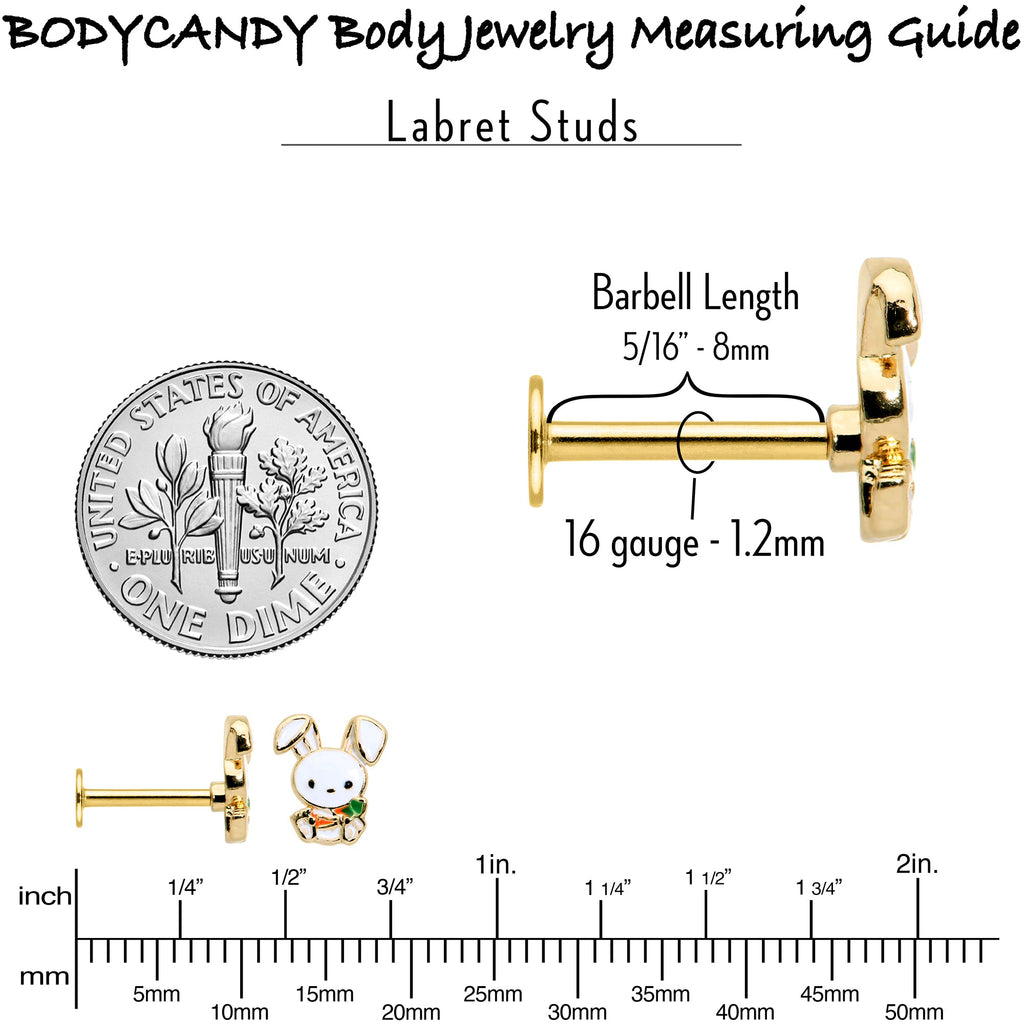 BodyCandy 16G 1/4 Gold Hue Cutie Easter Bunny Dangle Cartilage Tragus Earring — in-use photo